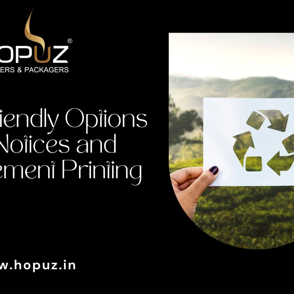 Ecofriendly options for notices and supplement printing